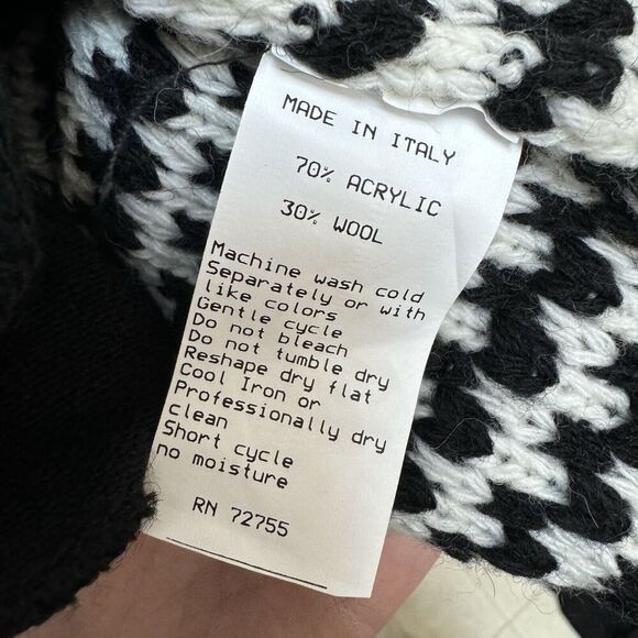 Mary Firenze Size Small Cardigan Wool Blend  Made in Italy Black Button - Picture 5 of 5